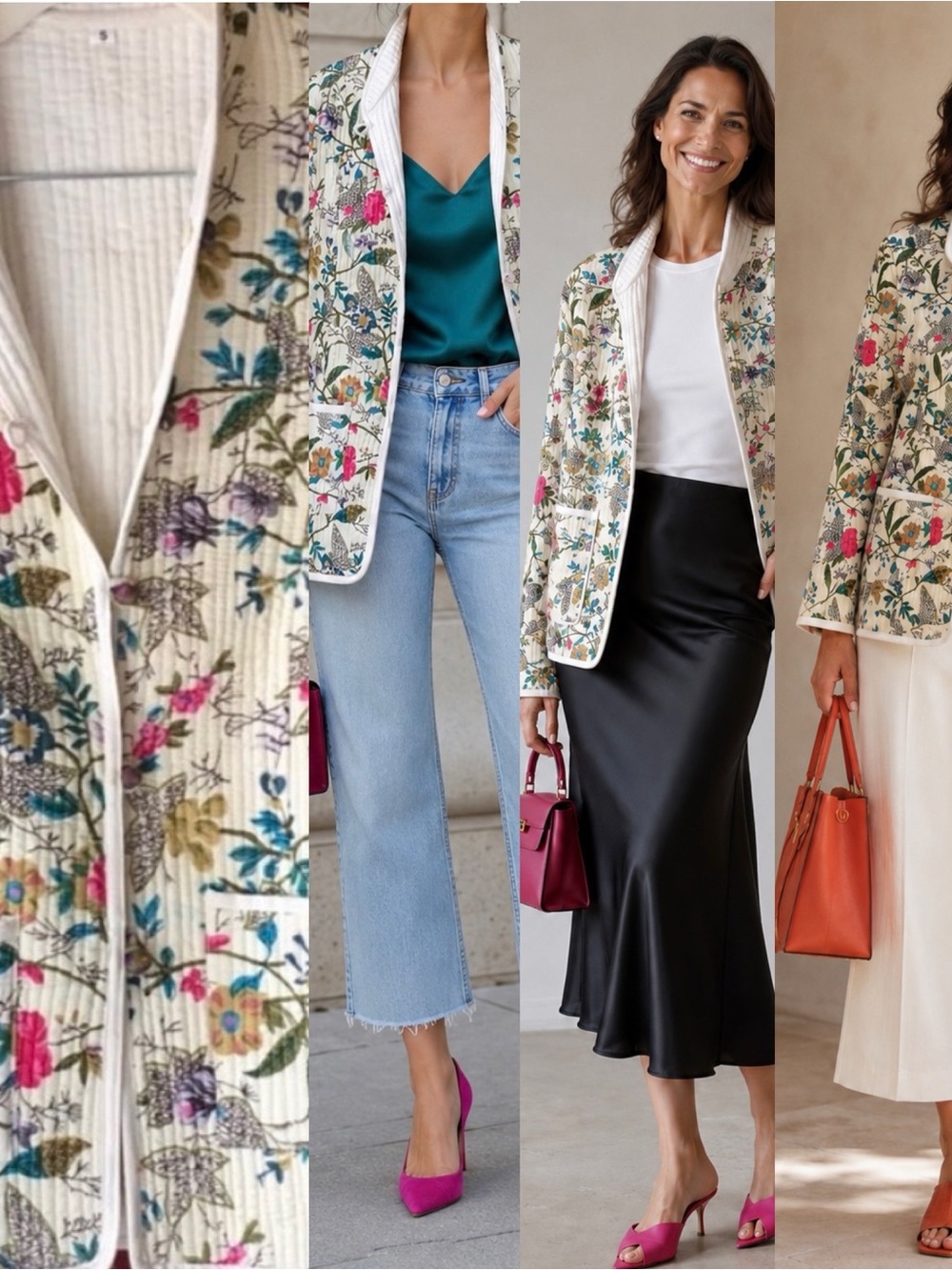 NWOT Gucci Flora-inspired quilted botanical jacket w/ chic resort-luxe aesthetic